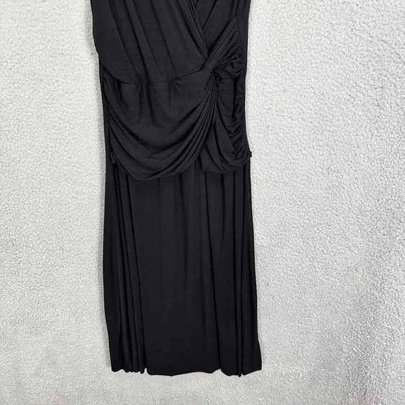 Gilli Dress womens XS black midi sleeveless gathered ruched drop waist flowy‎ - Picture 3 of 9